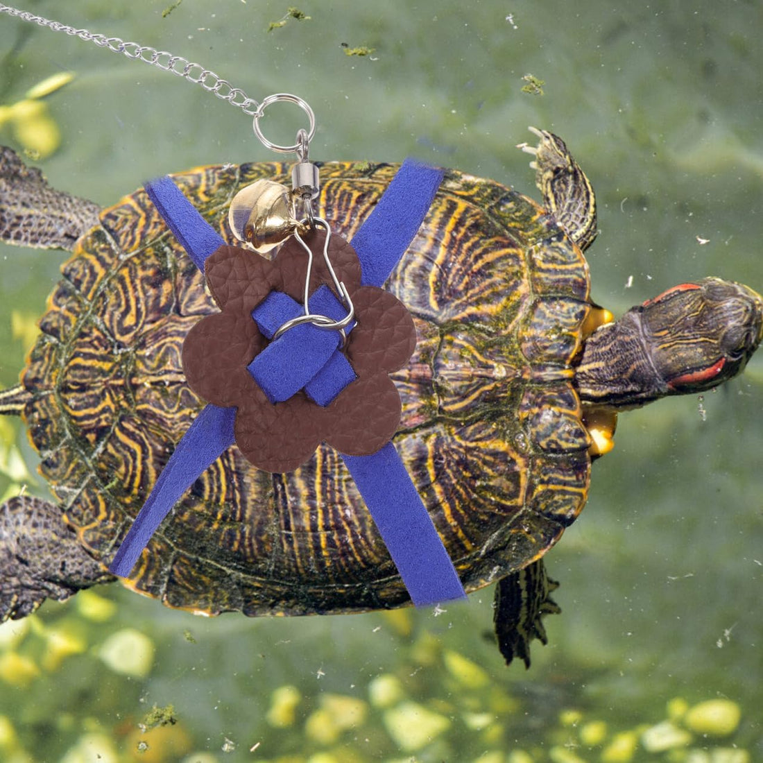 HANABASS Tortoise Pet Hauling Rope Adjustable Suede Blue