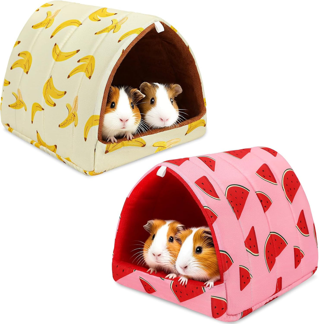 UPINS 2 Pack Guinea Pig Hideout, Washable Small Animal House Bed