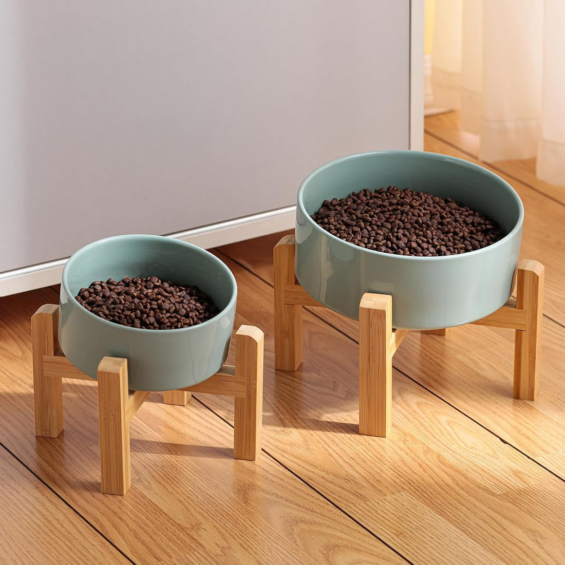 Elevated/Raised 15°Tilted Anti Slip Ceramic Dog Bowl for Medium