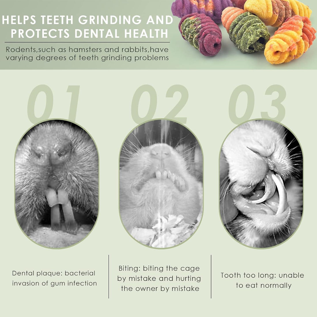ERKOON Chinchilla Treats, Chew Toys for Teeth for Rabbit Guinea Pig