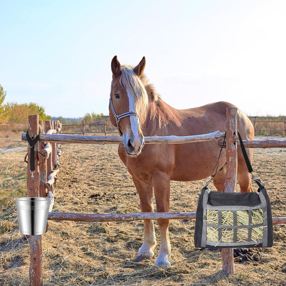 2 Pcs Horse Bucket Strap Hangers,Horse Suppliers Adjustable Nylon