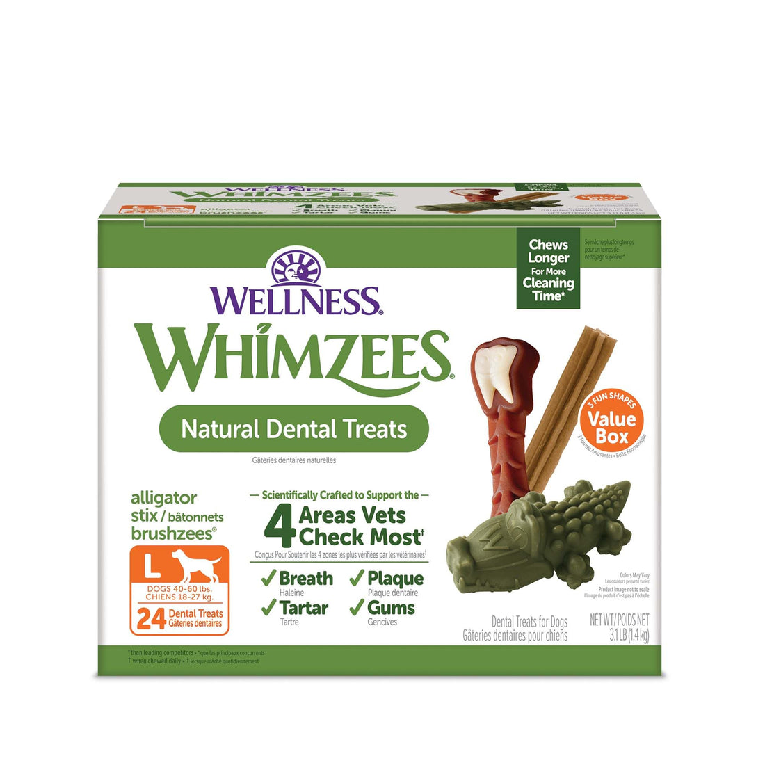 Wellness WHIMZEES Value Pack Natural Dog Dental Treat, Chews