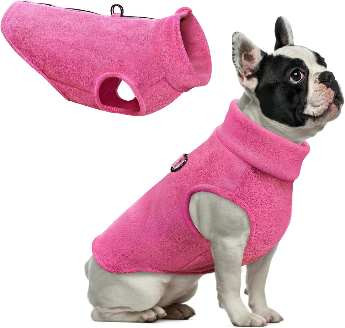 Idepet Dog Fleece Vest Sweater Zip Up Warm Pullover Dogs Jacket