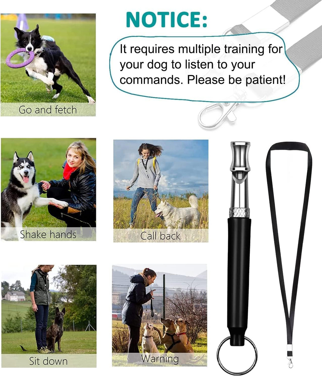 Dog Whistle, 2 PACK Ultrasonic Dog Whistle to Stop Barking Neighbors