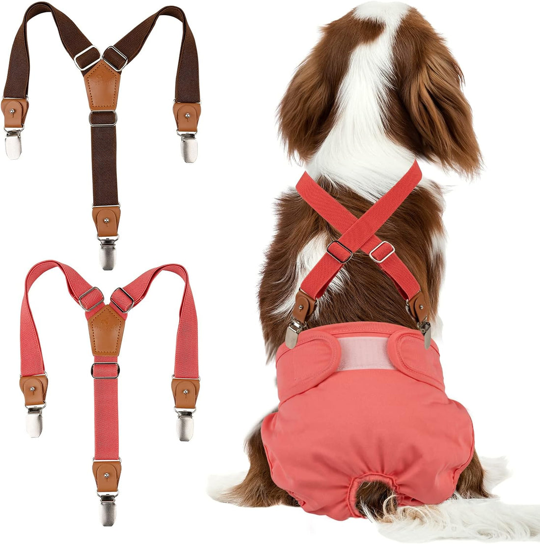 Pet Soft Dog Suspenders 2 Pieces Female Dog Diaper Suspenders