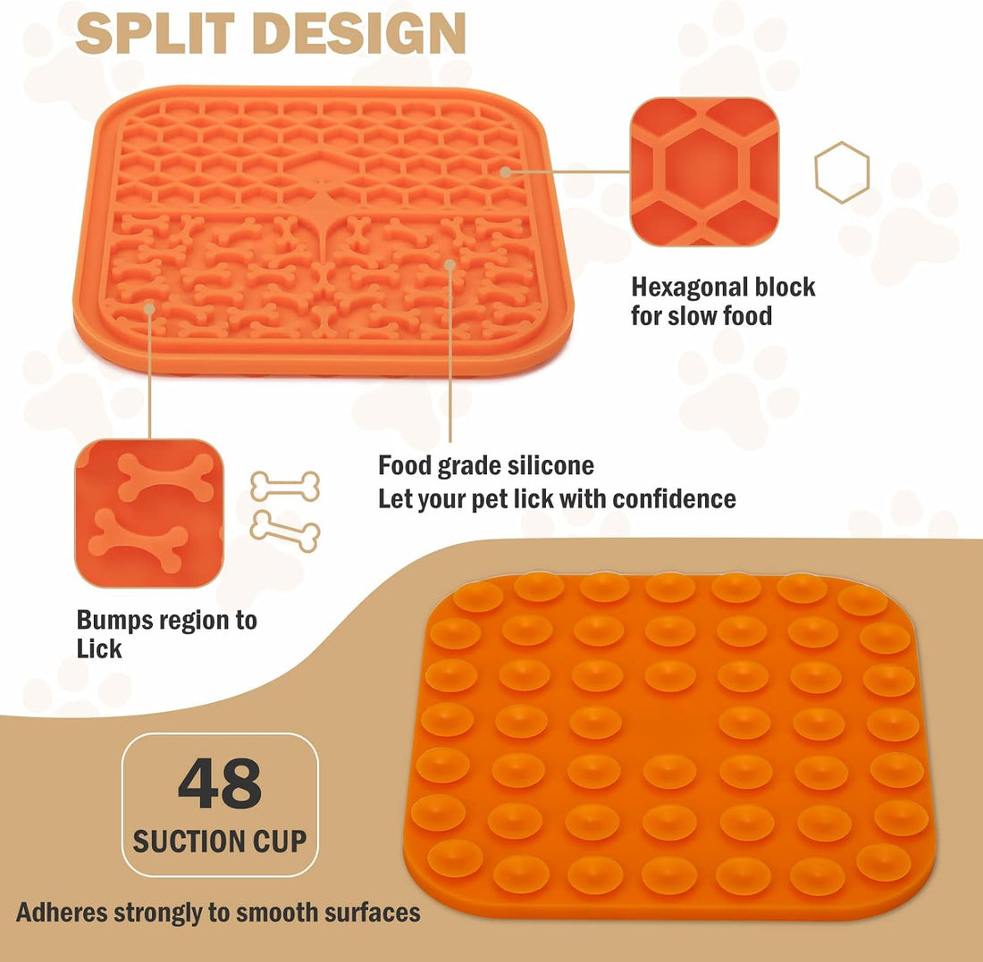Lick Mat for Dogs - Slow Feeder Licking Mat with Suction Cups