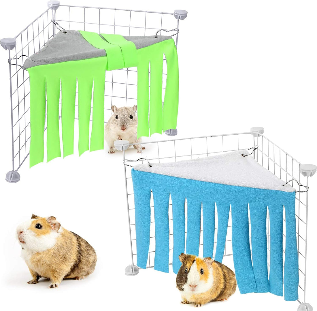 Shappy 2 Pcs Guinea Pig Hideout Hideaway Cage Hammock, Pink Heart