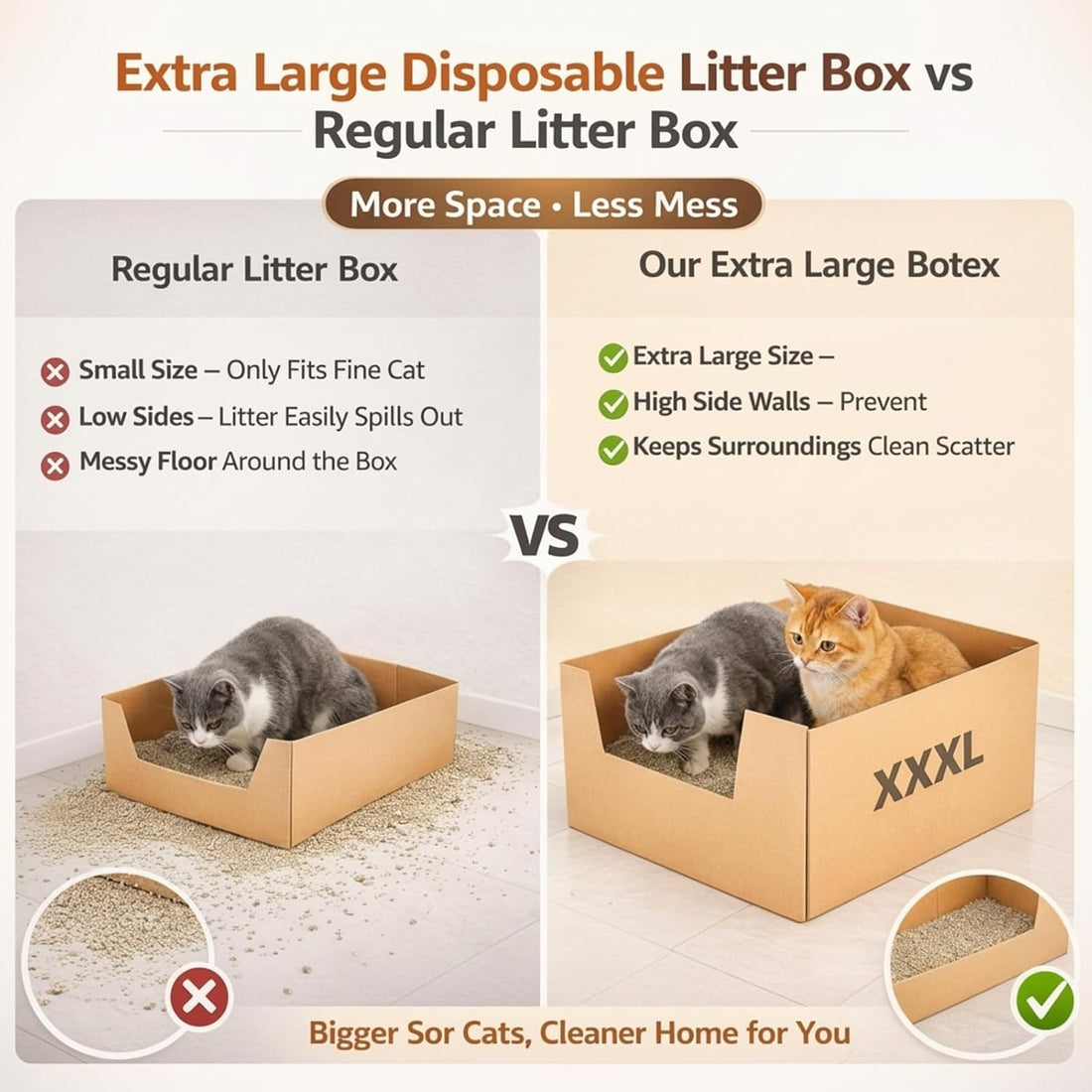 Lounsweer 4 Pack XXL Disposable Litter Boxes