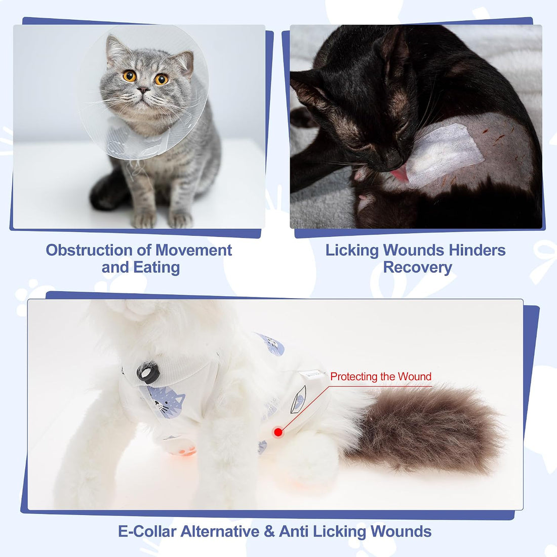 Cat Recovery Suit, Soft Breathable Cat Surgeries Suit