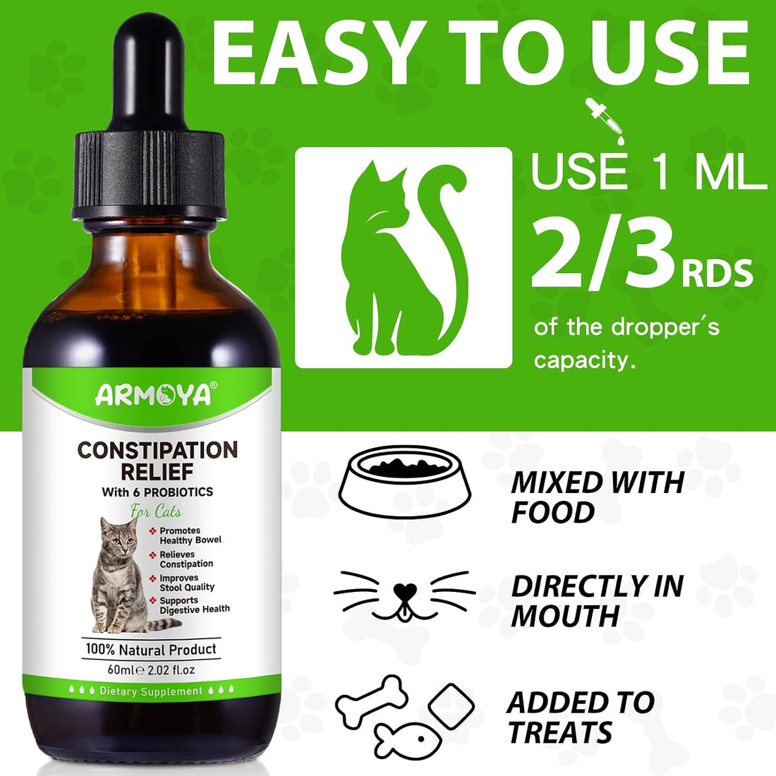 Cat Constipation Relief, Cat Laxative, Constipation Relief for Cat