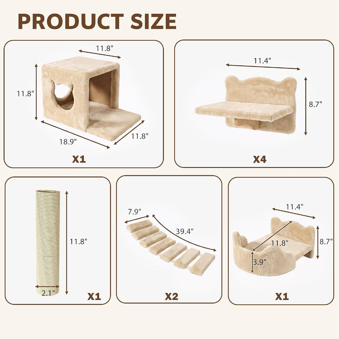Homiflex 9-in-1 Cat Wall Shelves
