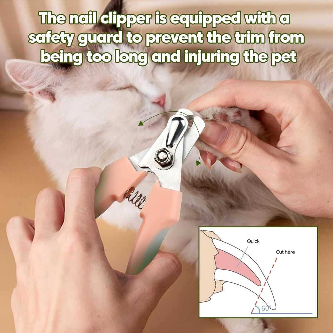 Self-Cleaning Cat Brush for Shedding with Cat Nail Clipper 2-Piece