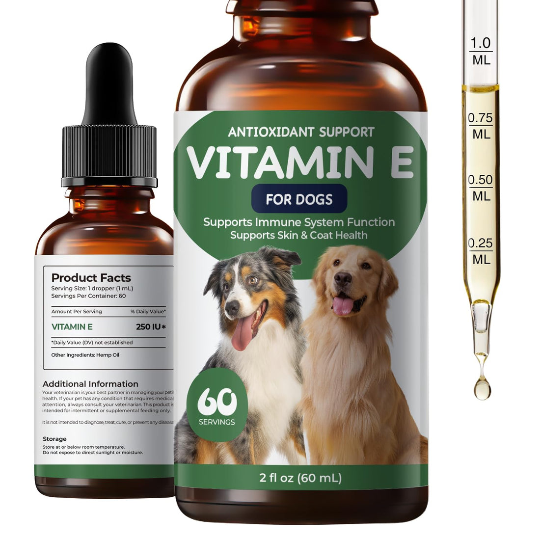 Homibabis Vitamin E Supplement for Dogs Liquid