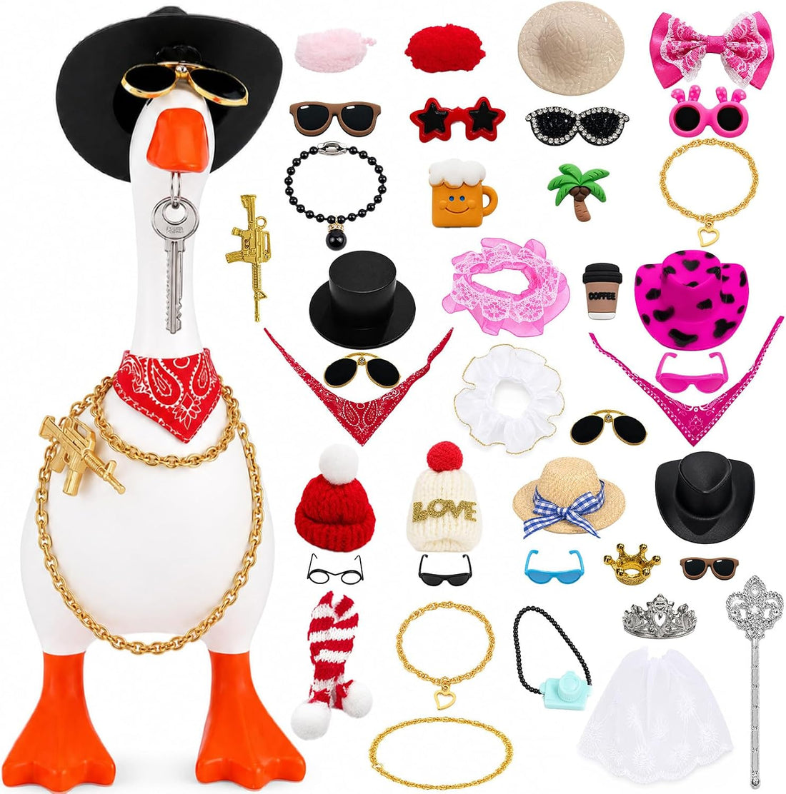 10PCS Mini Desk Outfits Includes 7 Inch Statue Desktop Accessories