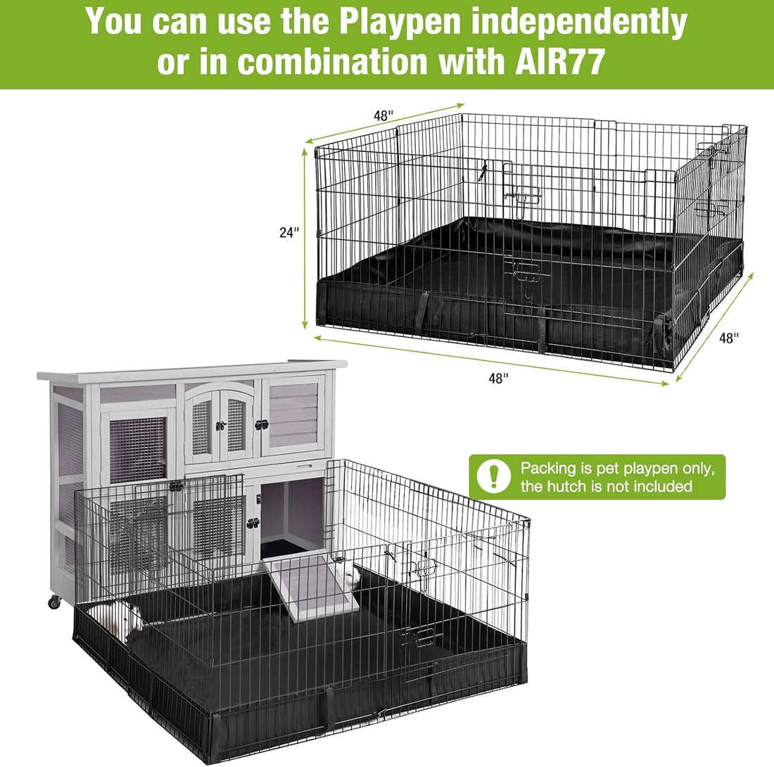 GUTINNEEN Rabbit Pet Playpen Guinea Pig Cage with Waterproof PVC