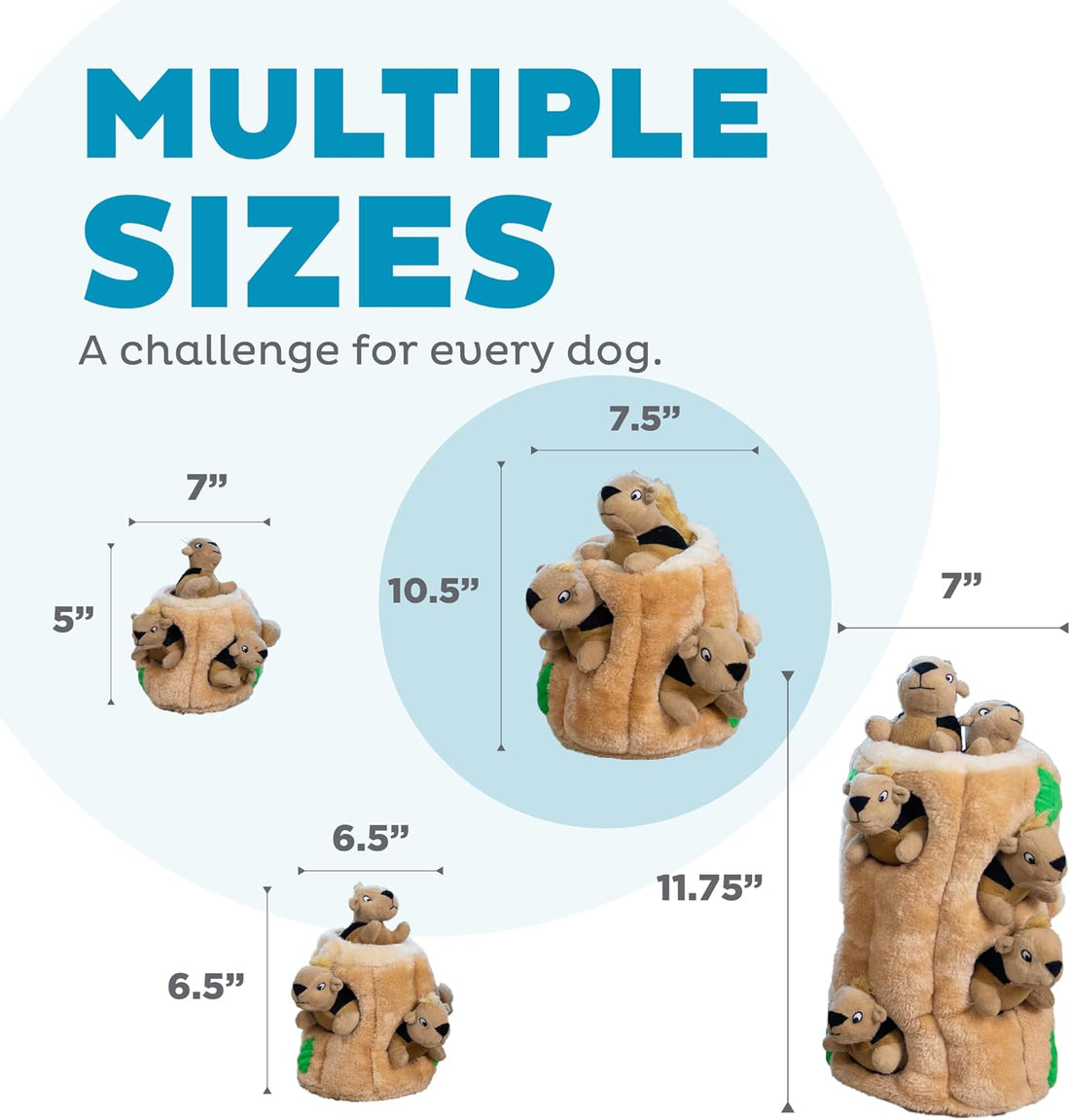 Outward Hound Hide-A-Squirrel Plush Squeaky Dog Toy, Large