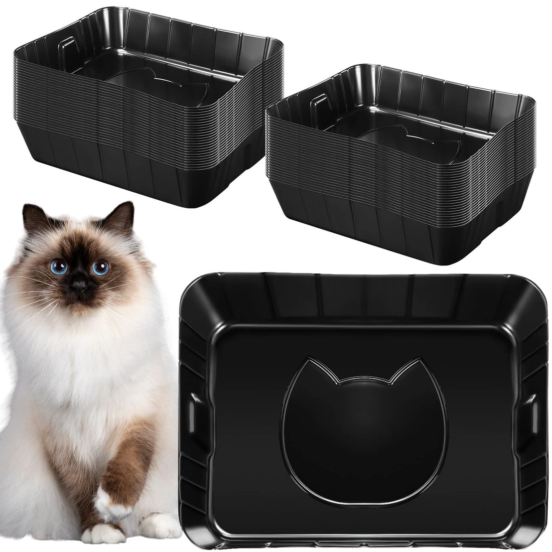 50 Pieces Disposable Litter Boxes for Cats Small Kitty Litter Box