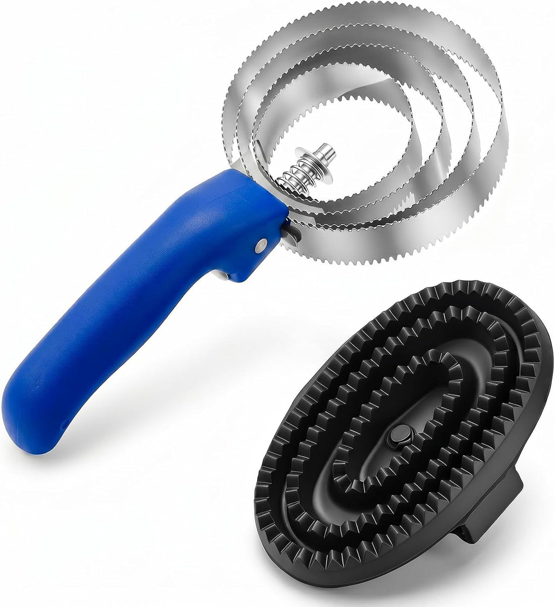 Chengu 2 pcs Reversible Stainless Steel Curry Comb with Rubber Curry