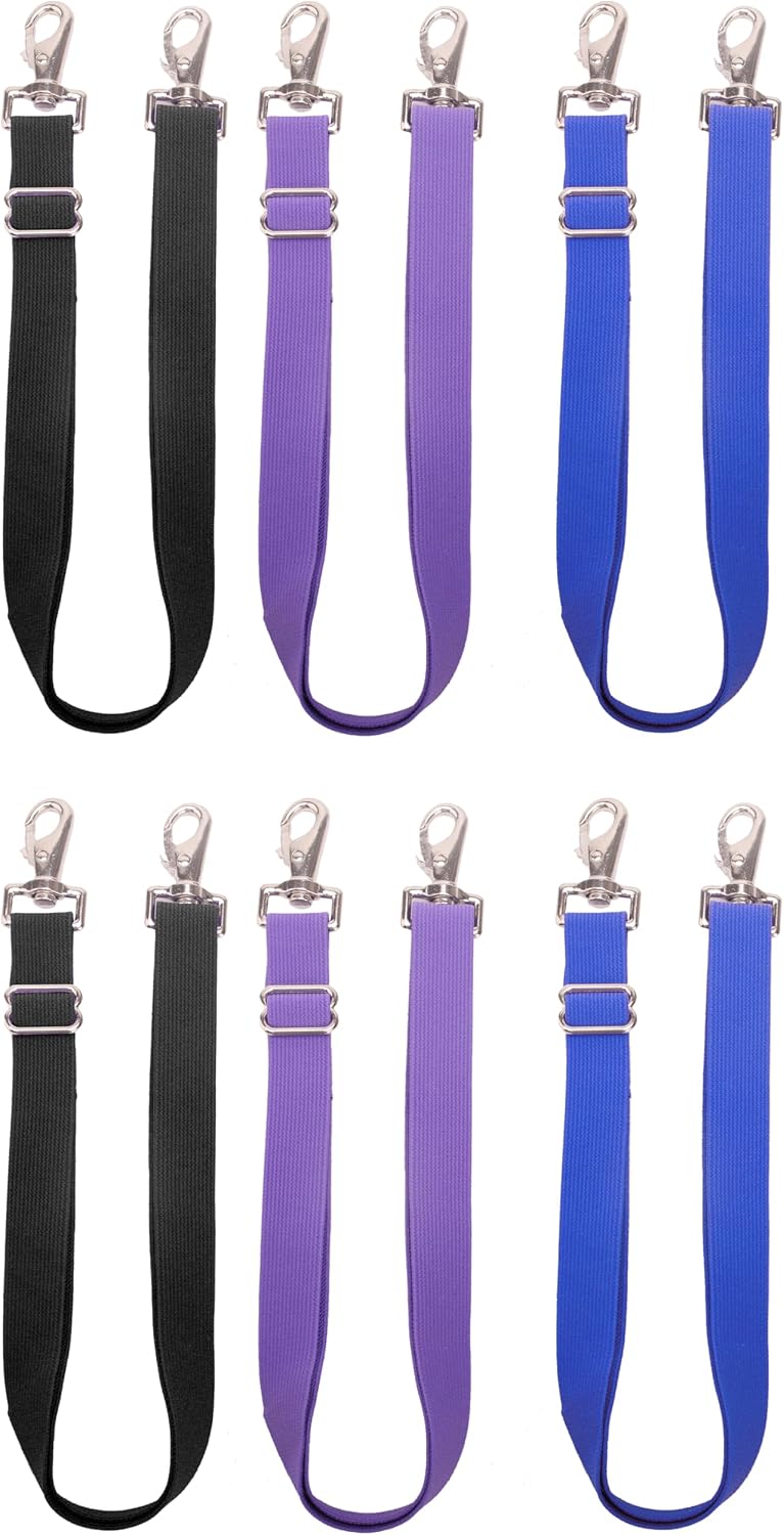 Pack of 6 Adjustable Length Elastic Leg Straps for Horse