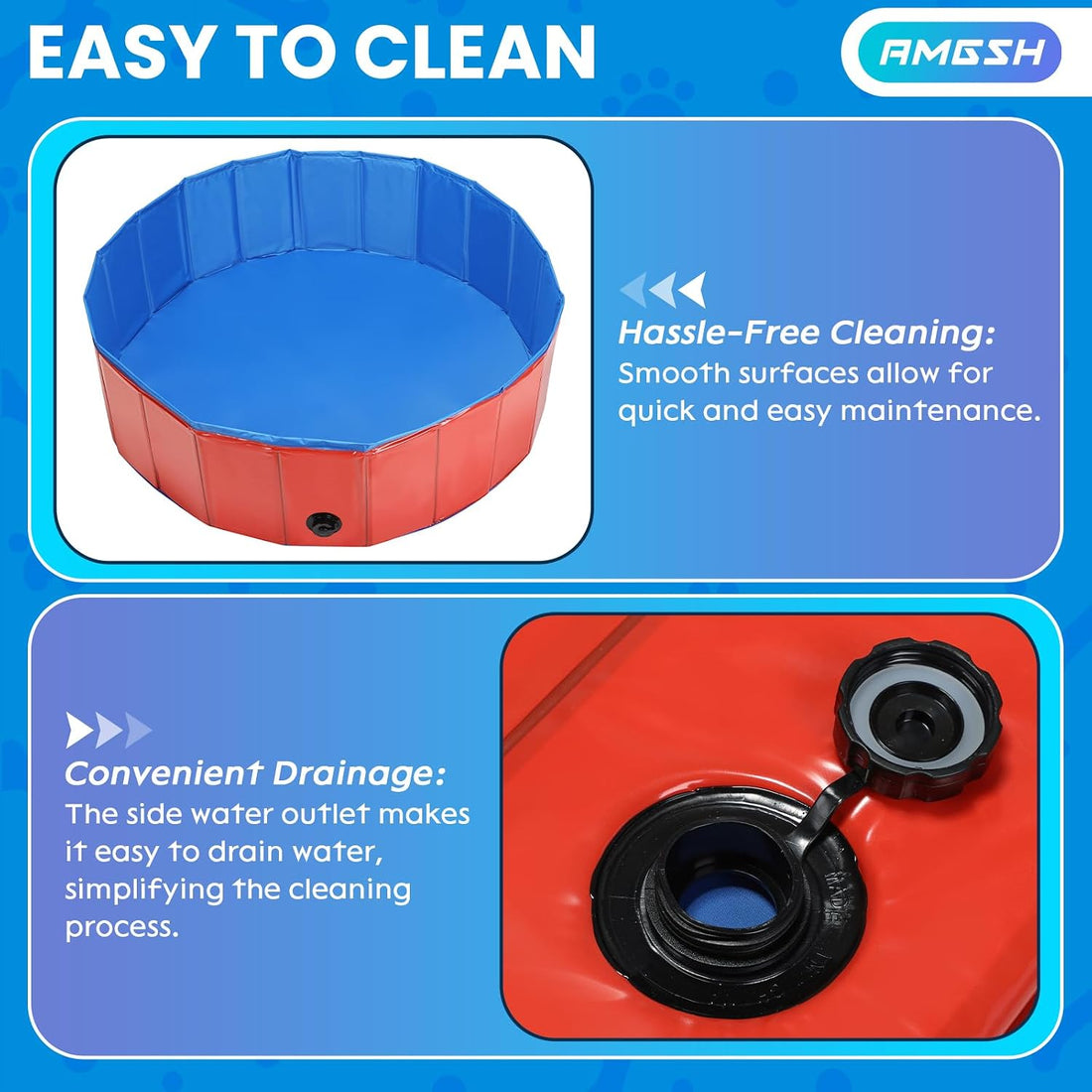 Large Foldable Dog Swimming Pool Pool, Whelping Box, 47.2" x 11.8"