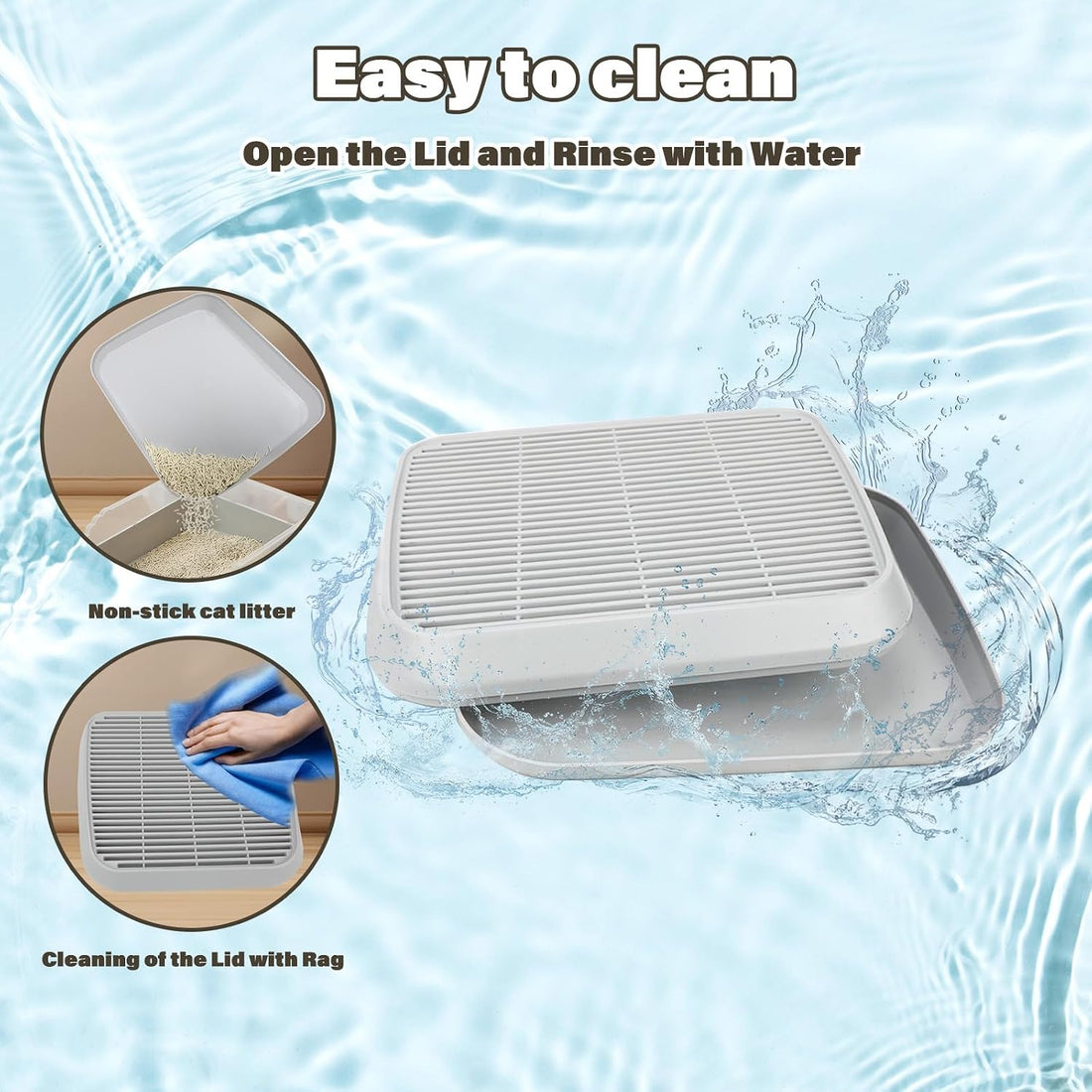 Cat Ramp for Litter Box, Anti-Tracking Cat Litter Trapper