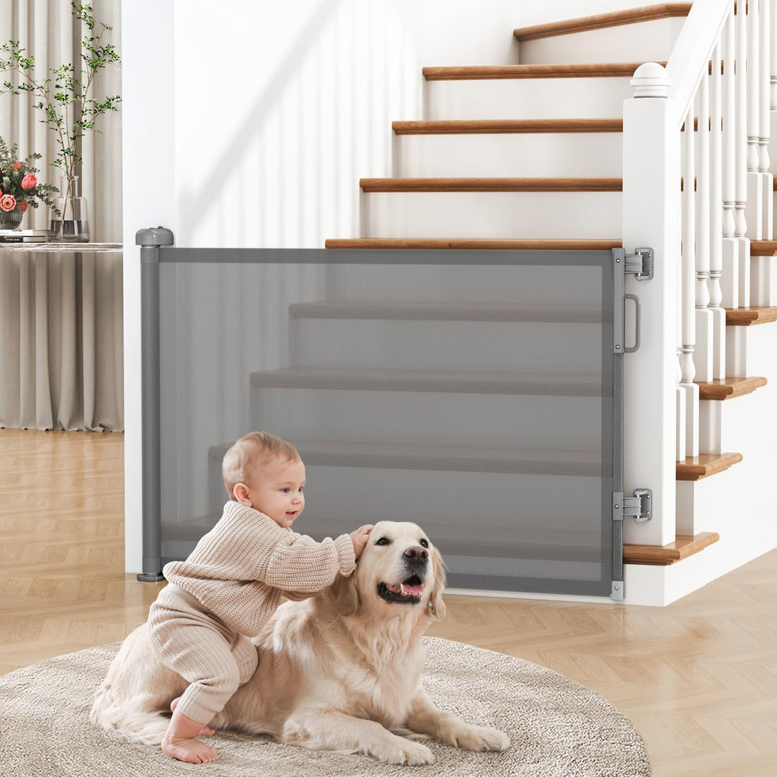 Cideny Retractable Baby Gate for Stairs & Doorways