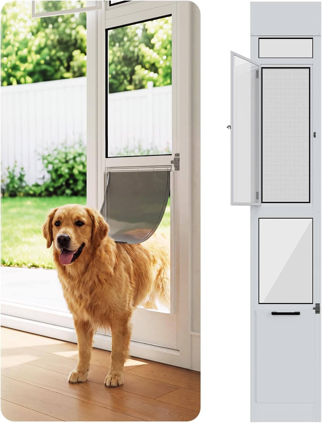 Small Dog Door for Sliding Glass Door Insert, Dogs Up to 30 lbs
