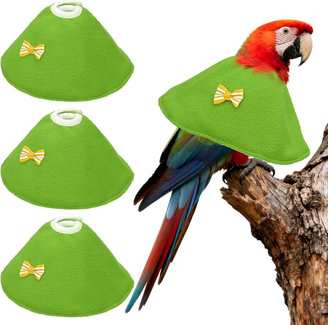 Bird Collars Protective Recovery Cones Green L 3Pcs