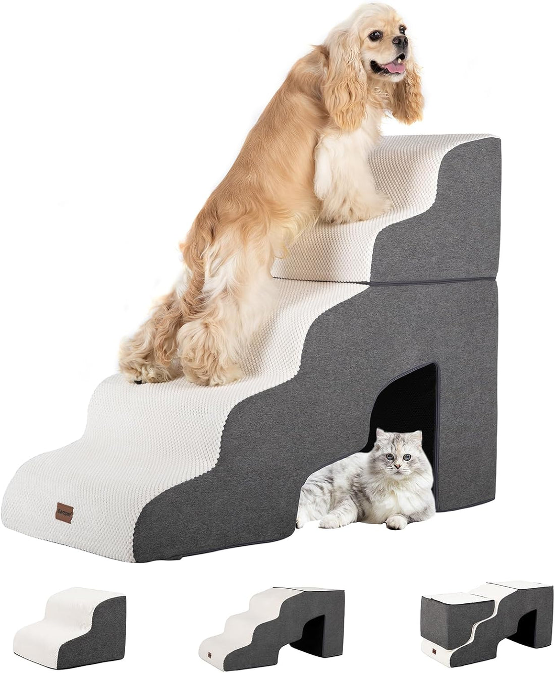 Garnpet Dog Stairs for Bed with Tunnel