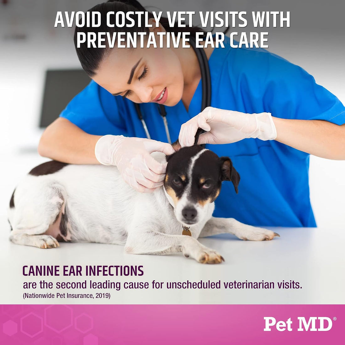 Pet MD Otic Ear Solution for Dogs & Cats - Sweet Pea & Vanilla Scent