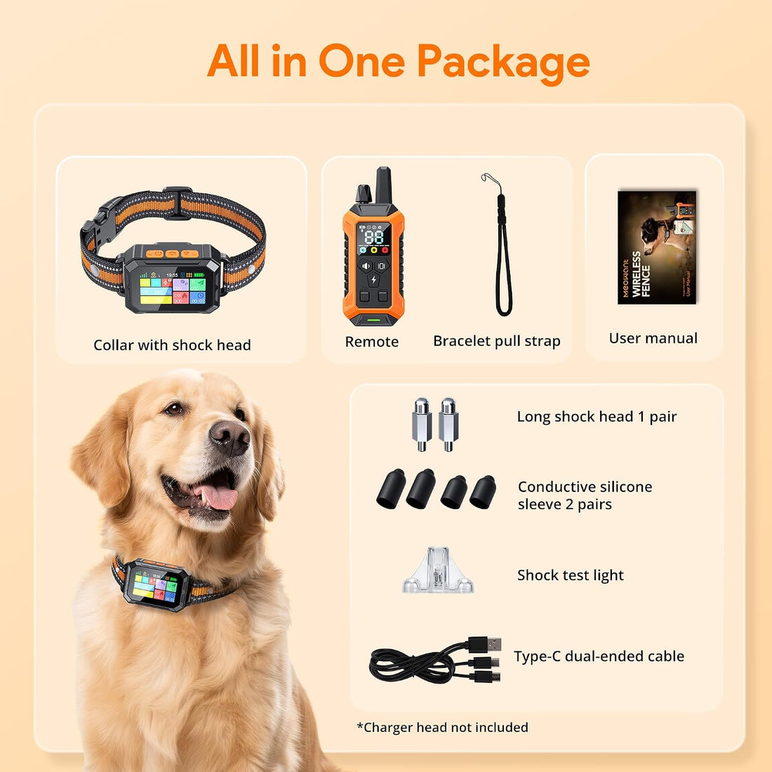 Meowant GPS Wireless Dog Fence &Training Collar with Remote