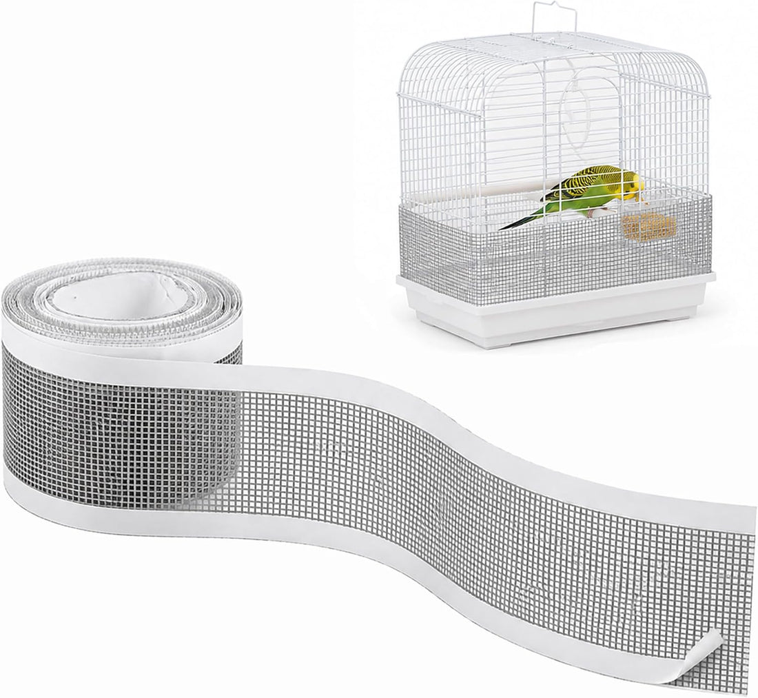 Bird Cage Seed Catcher Guard Self-Adhesive Mesh Roll, 16.4 ft x 2.8 in