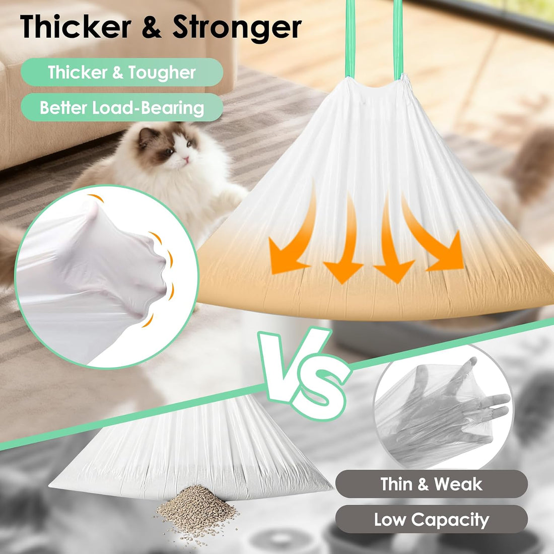 FortiCrest Thickened Cat Litter Box Liner Bag