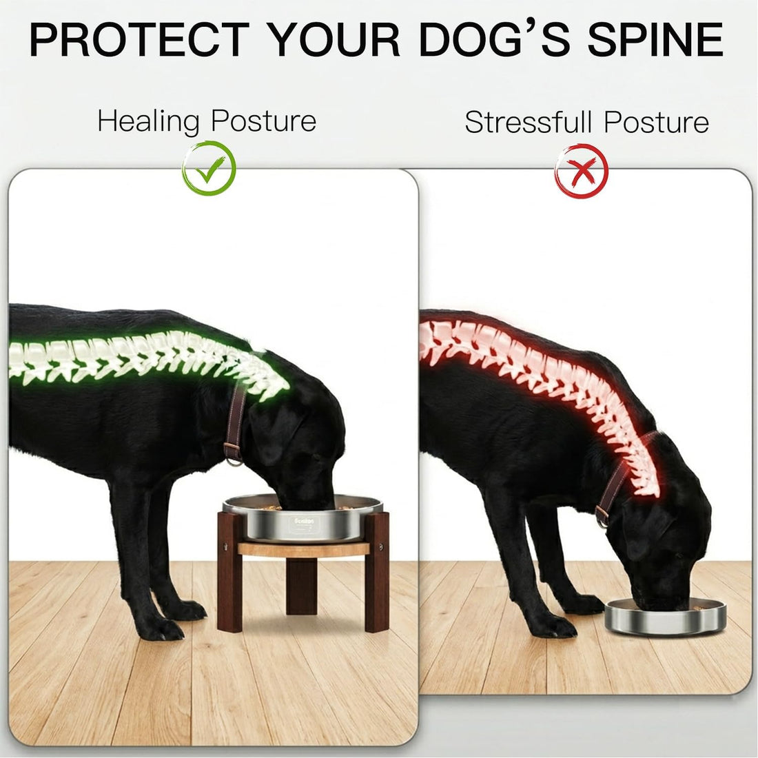 Feedoo Elevated Dog Bowl Stand, 7'' Height Raised Stand for Large Dogs