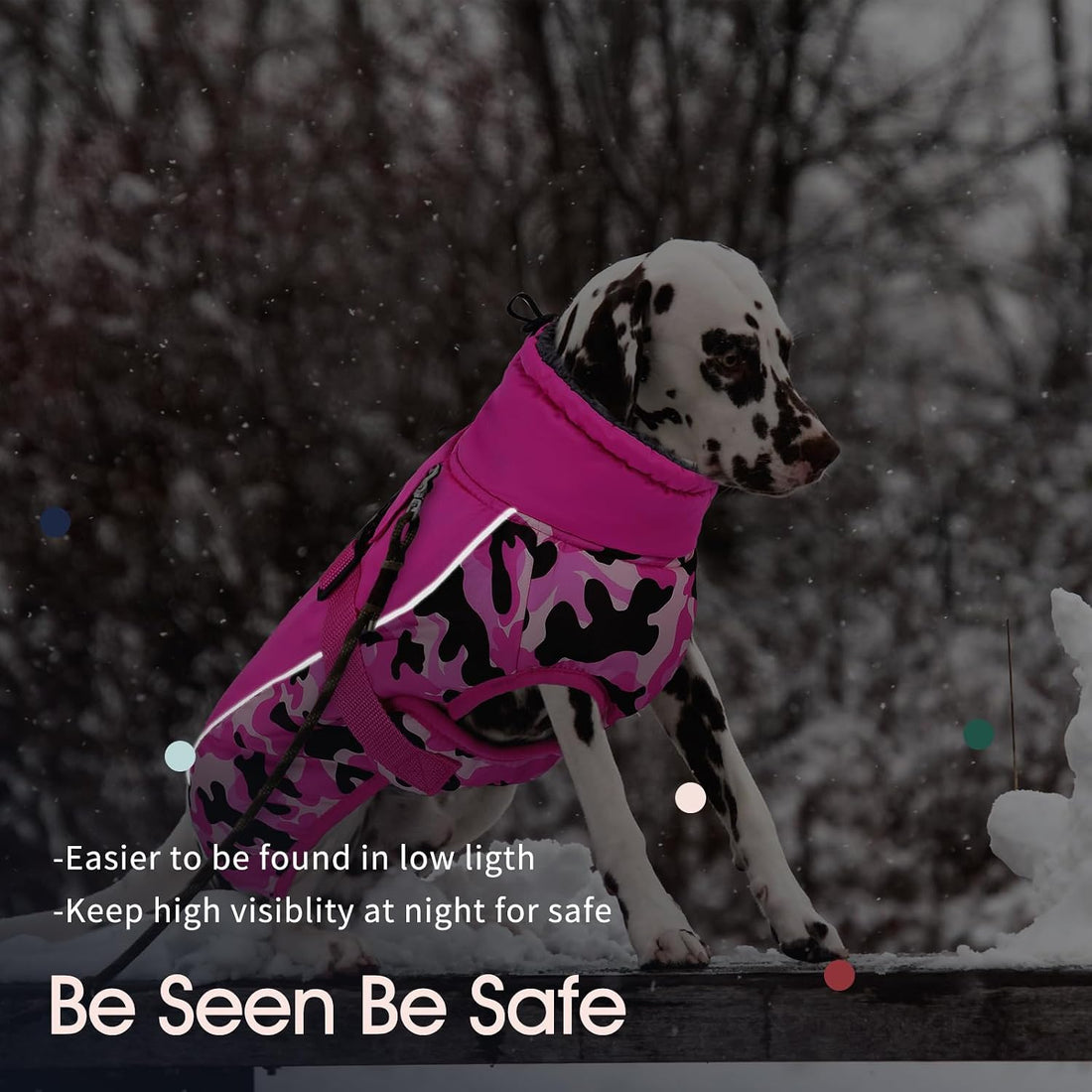 IECOii Extra Warm Dog Coat - Reflective Adjustable Jacket With Buckle