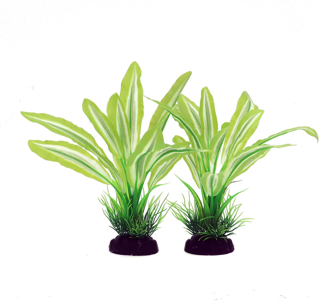 Silk Aquarium Plants for Betta Fish Tank, Purple-White