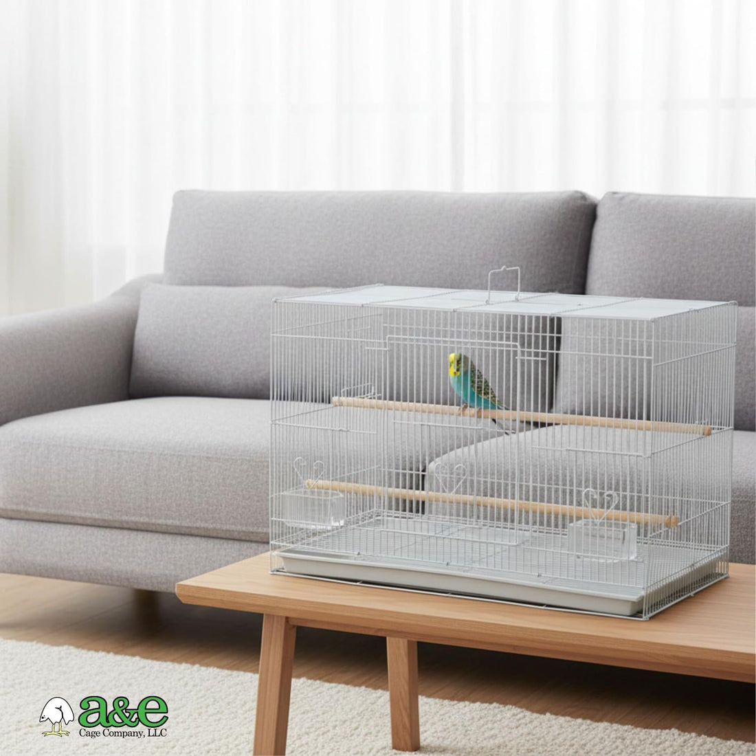 A&E Cage Co 503 Flight Bird Cage for Finches & Parakeets, 24"x16"x16"