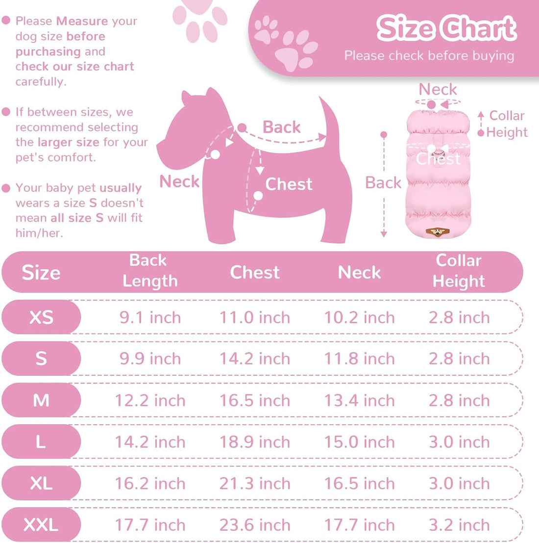 ABRRLO Warm Fleece Dog Jacket Coat for Small Medium Dog Winter