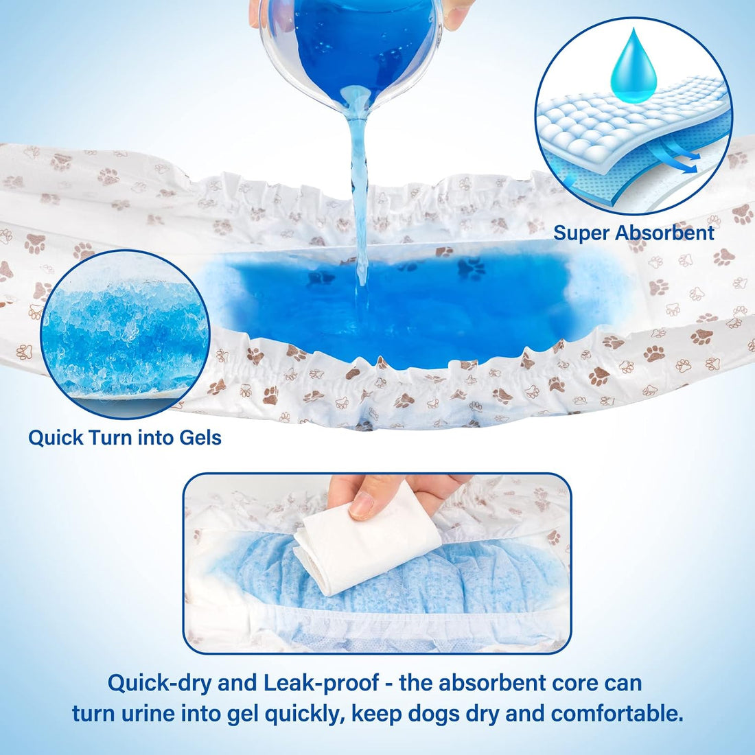 Pet Soft Dog Diapers Male - Disposable Male Dog Wraps Wetness