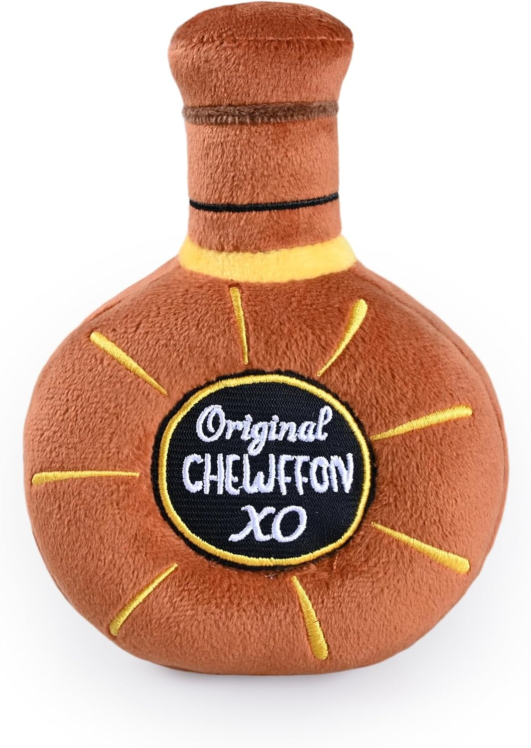 CHEWFFON Dog Toy, Pink Champagne Shape Squeaky Toy for Boredom