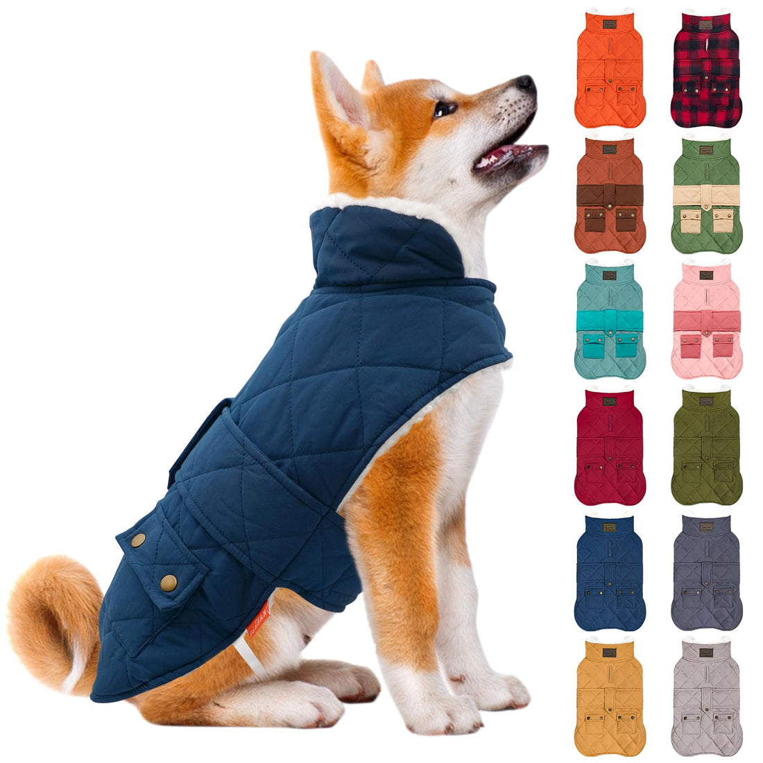 KYEESE Dog Coat Warm Pet Winter Coat with Leash Hole Waterproof Dogs
