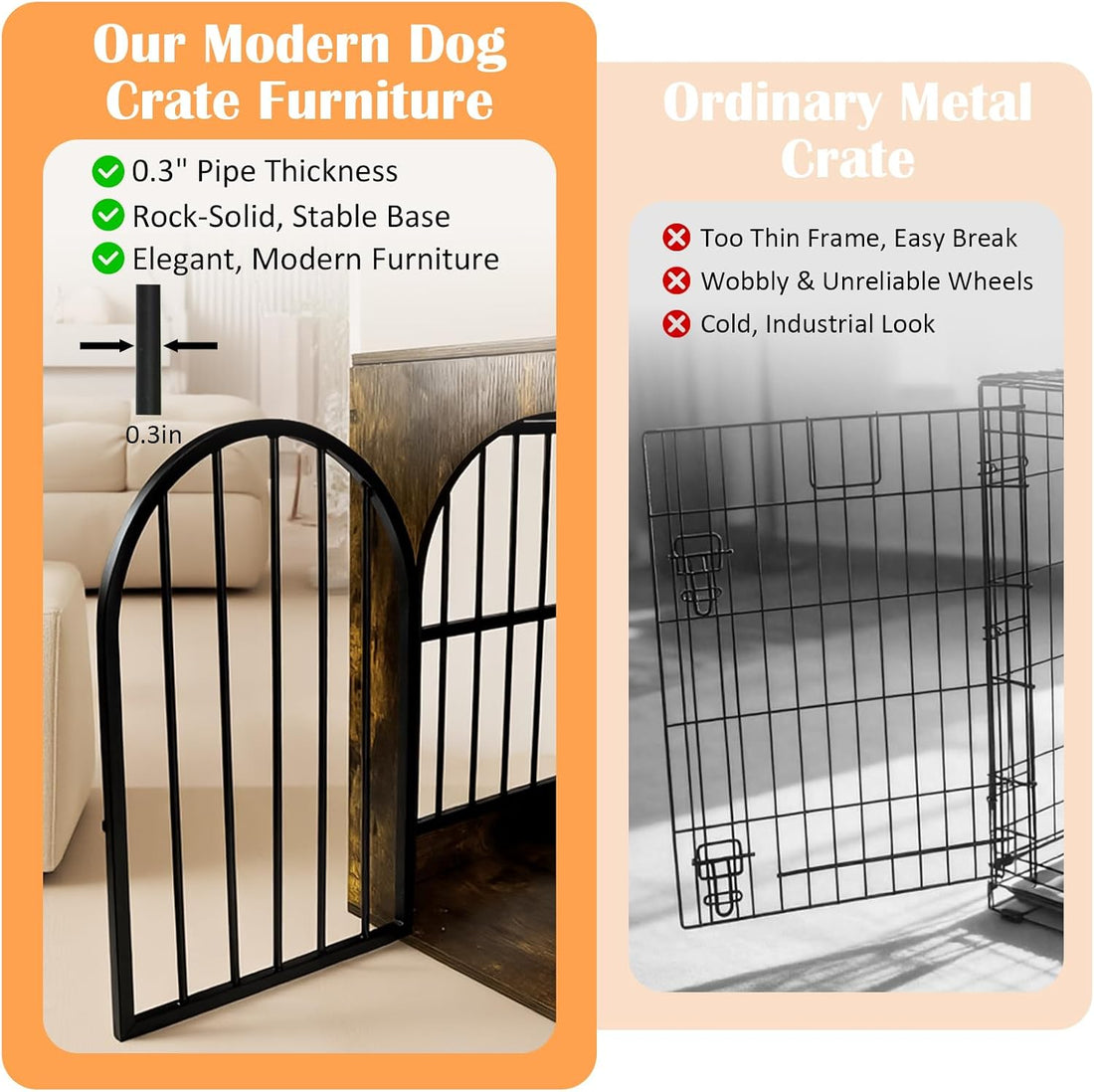 32 Inch Dog Crate Furniture for Small Medium Dogs