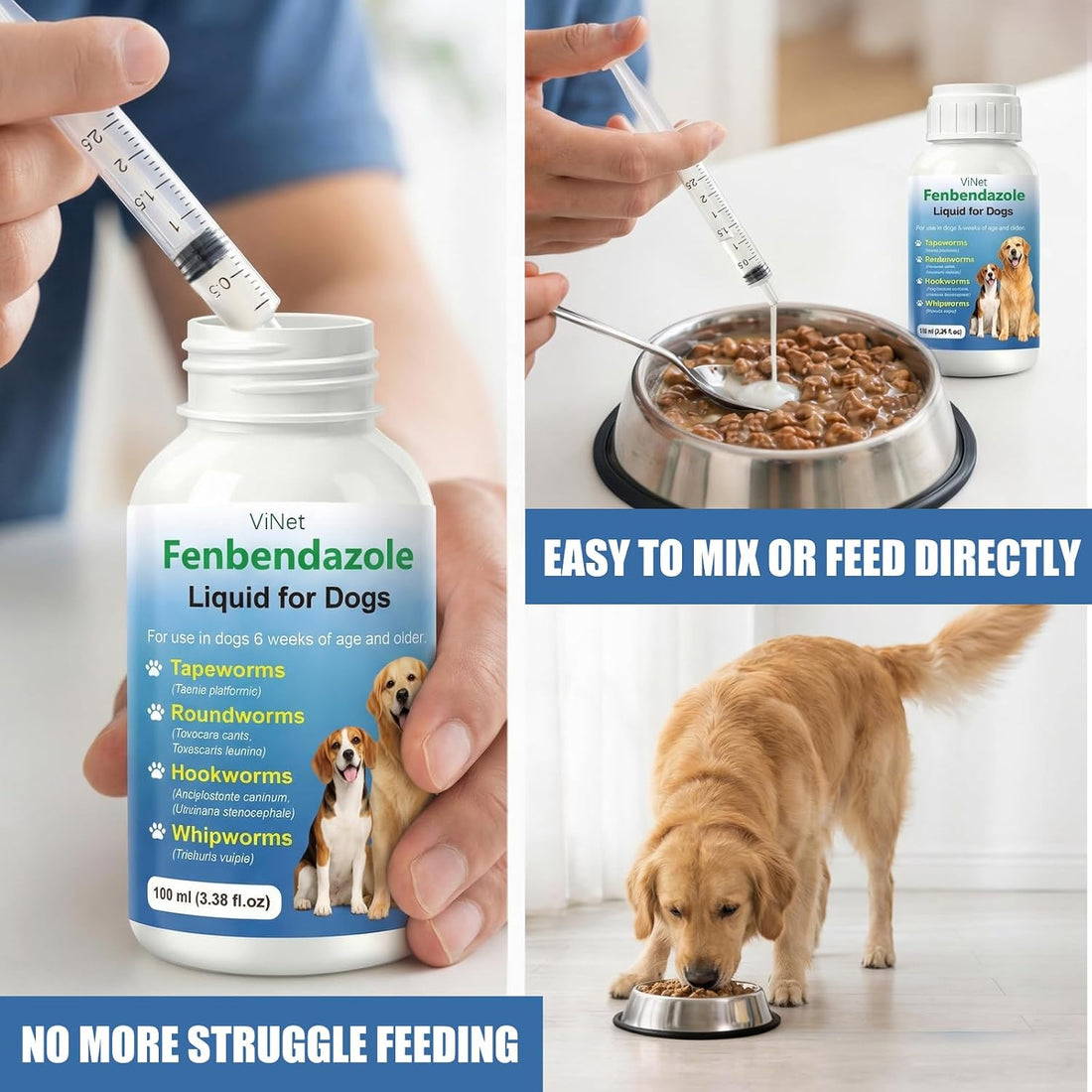 Dewormer for Dogs Fenbendazole for All Wormers, Roundworms