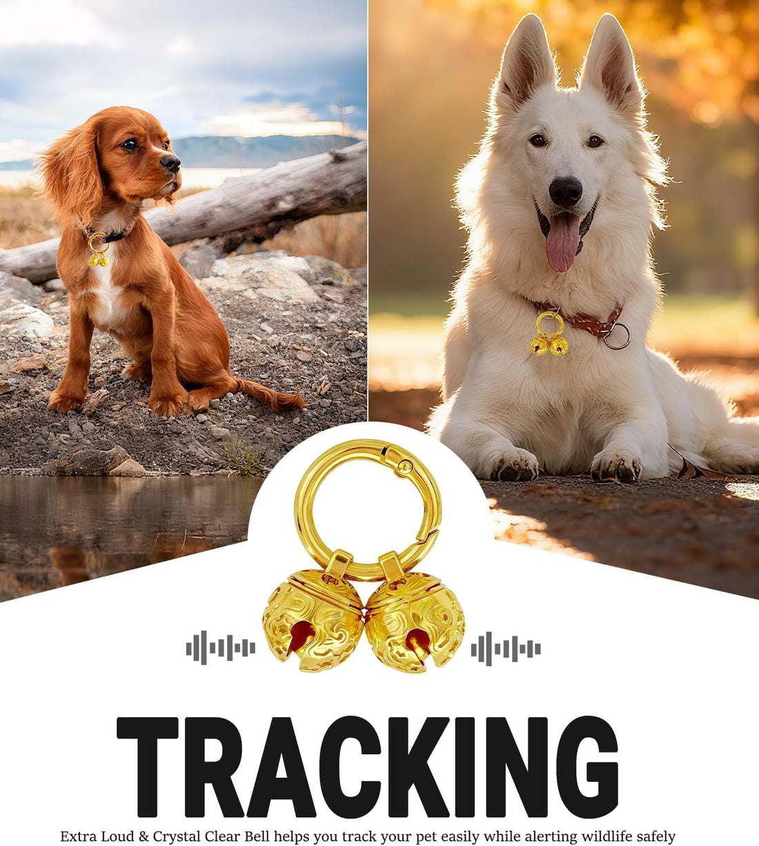 4 Loud Dog & Cat Bells for Collar, Bells for Pet Tracking