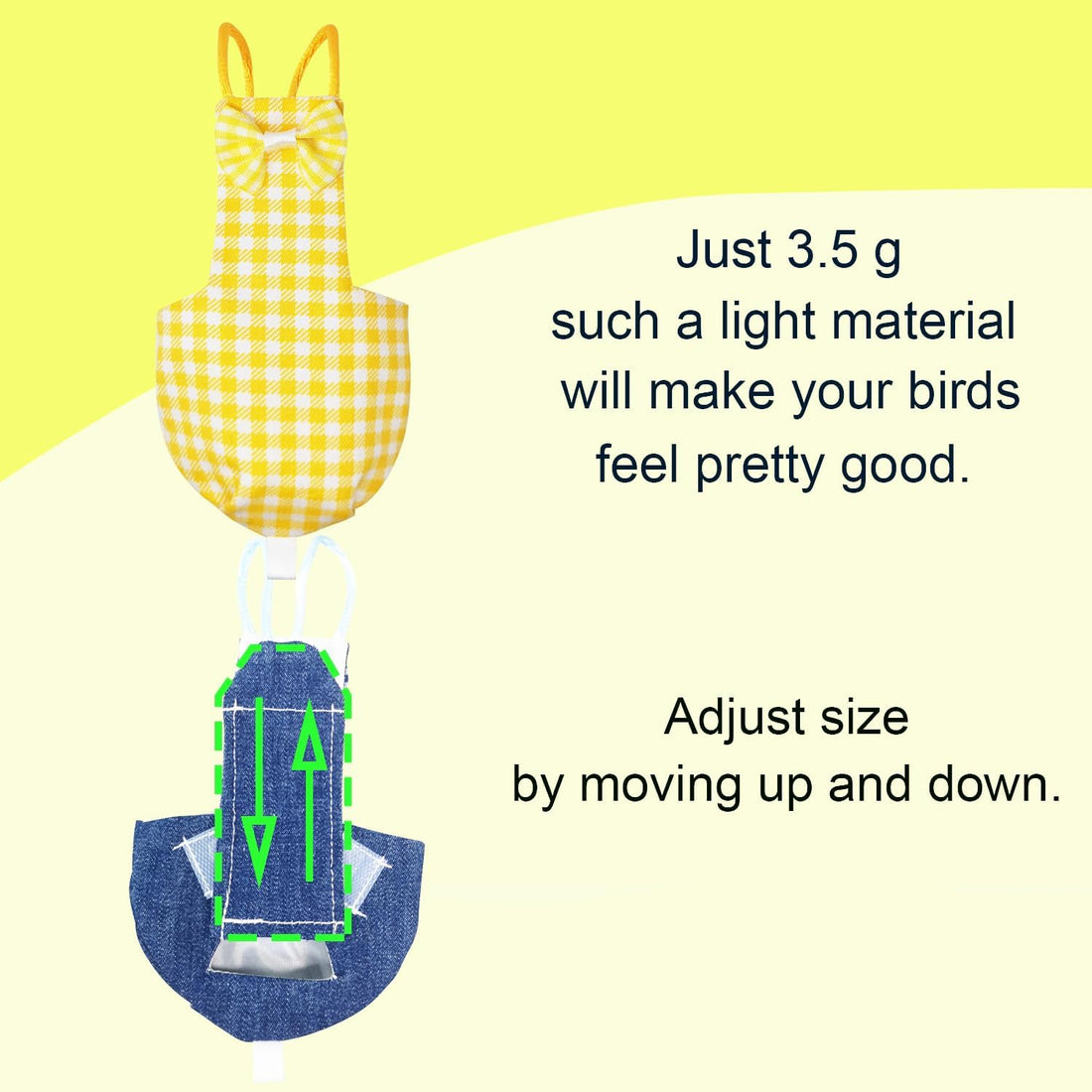 VANFAVORI Bird Diaper Flight Suit with 80-inch Elastic Leash