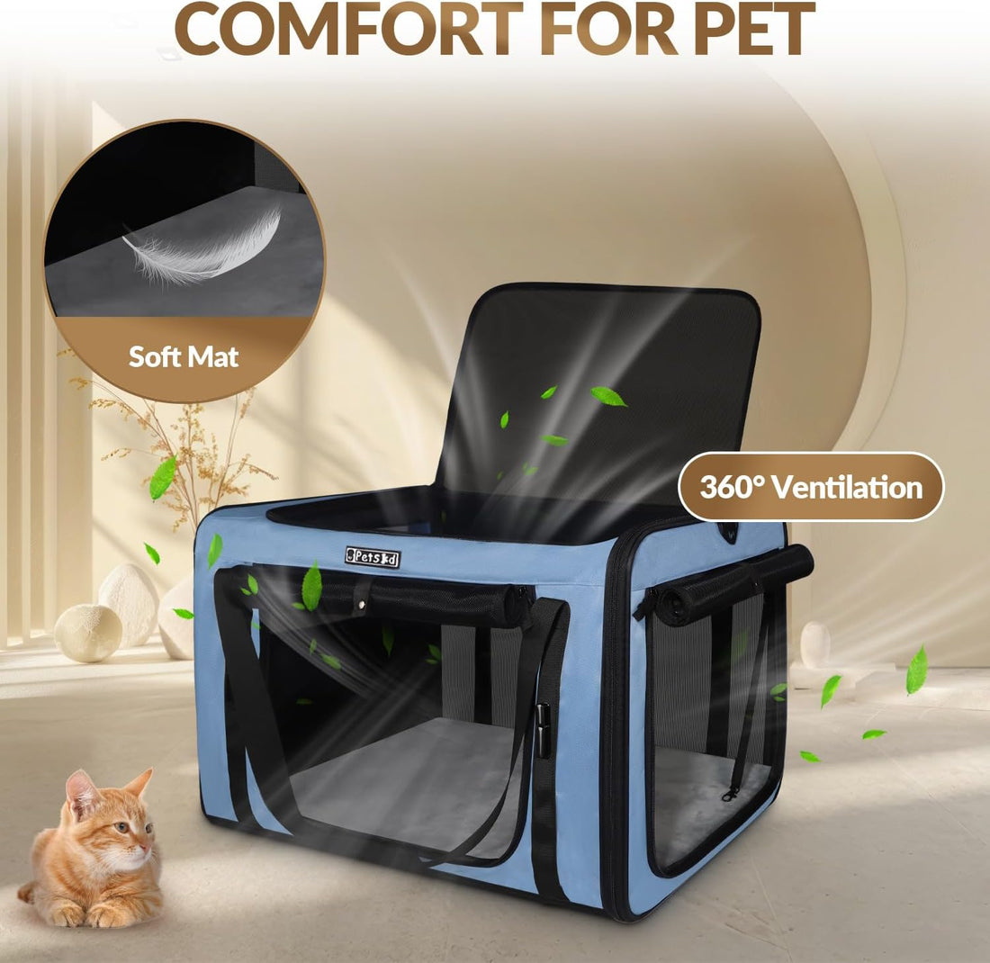 Petskd 26"x17"x17" Extra Large Cat Carrier with Litter Box