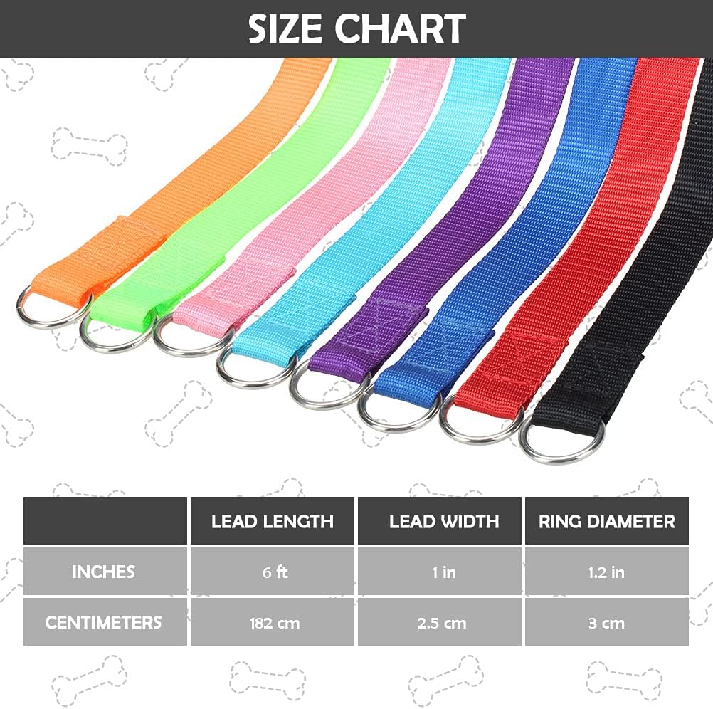 HOMIMP Slip Lead Dog Leash 6 FT- 48 PCS Bulk Colors Kennel Control