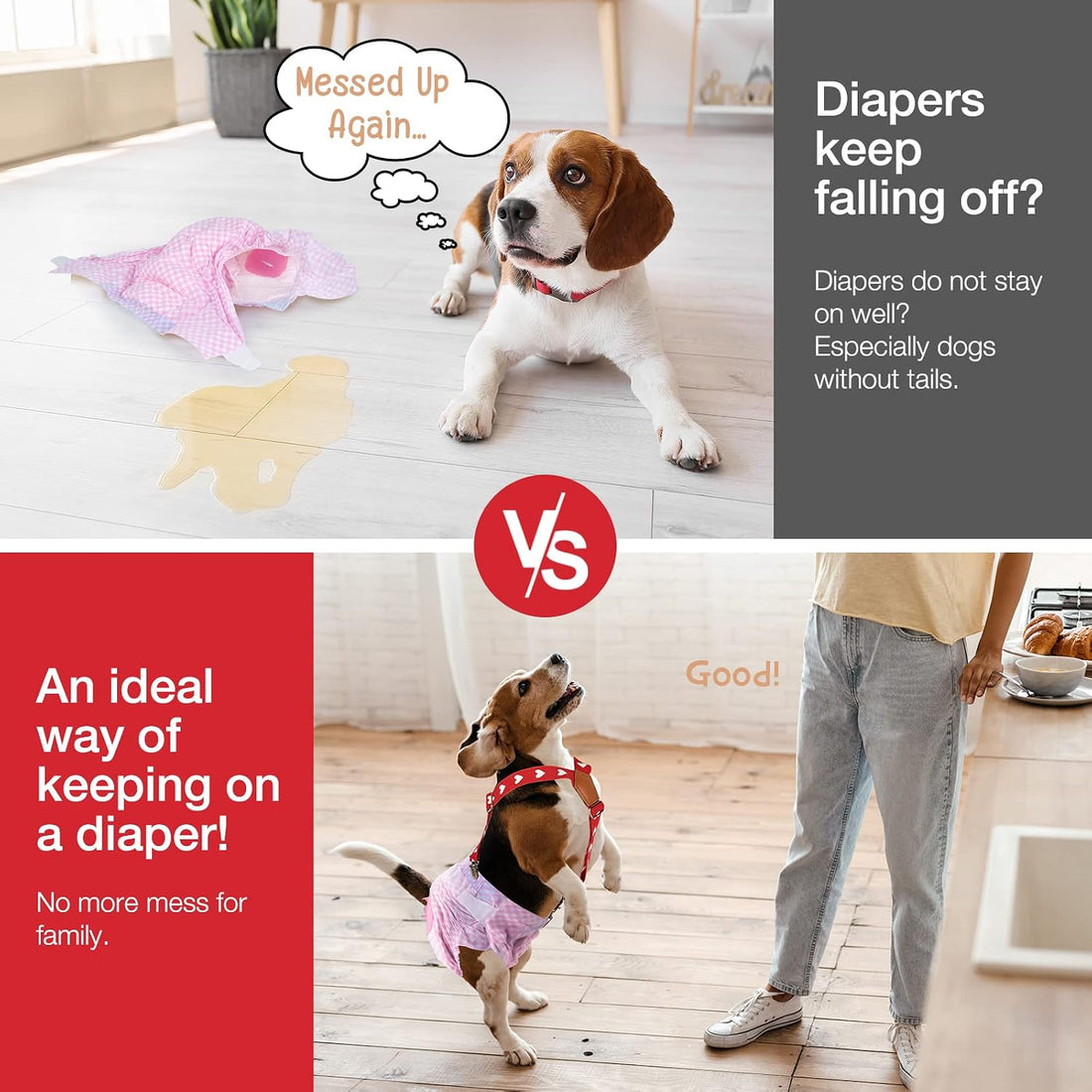 Pet Soft Dog Suspenders 2 Pieces Female Dog Diaper Suspenders