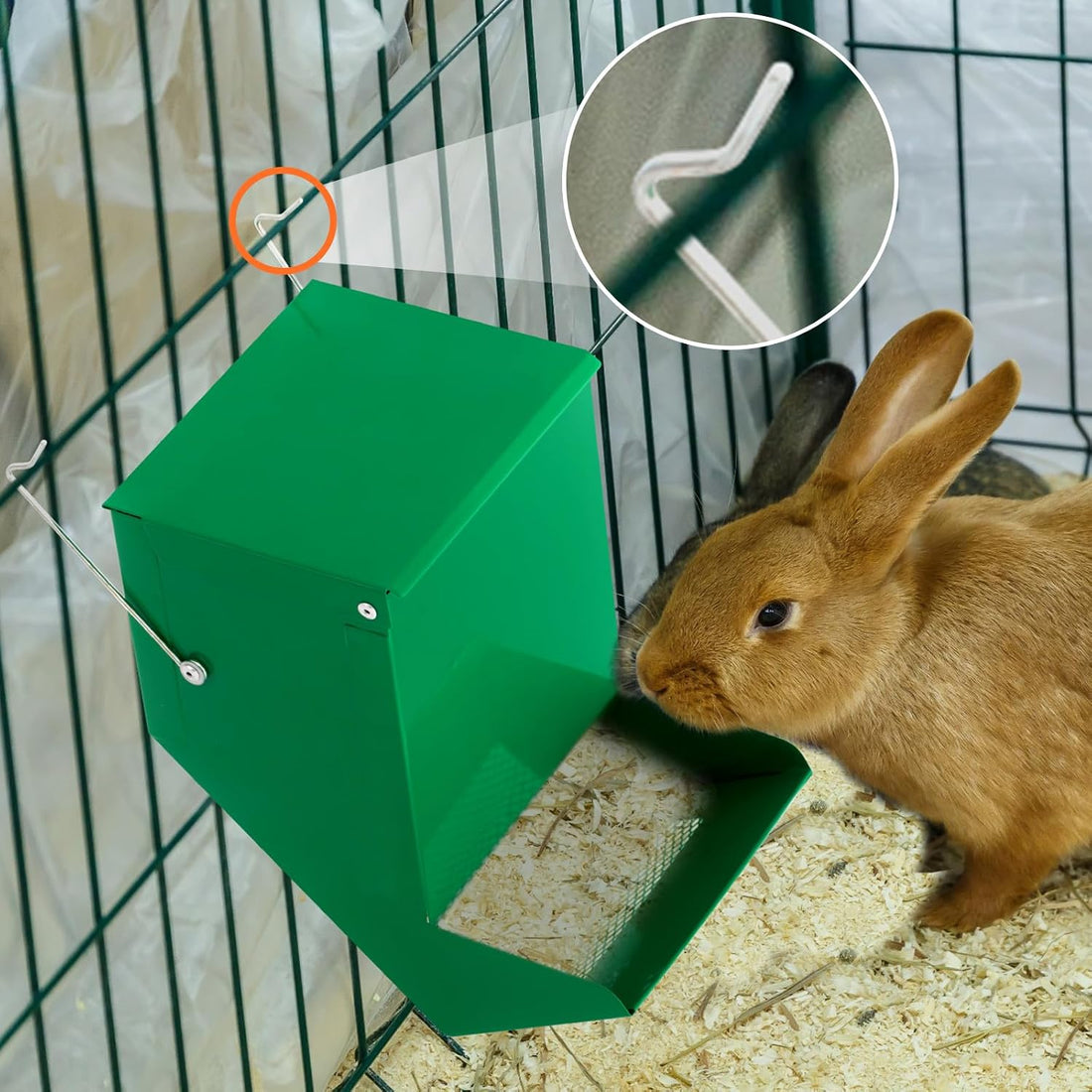 4 Pack Rabbit Feeder for Cages Small Animal Dispenser