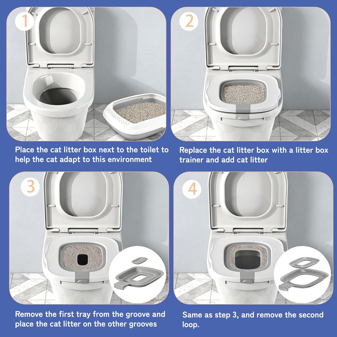 Cat Toilet Trainer Kit,Cat Potty Toilet Training Kit-Train Your Cat
